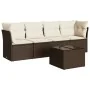 5-piece garden dining set and cushions synthetic rattan brown by , Garden sets - Ref: Foro24-3249082, Price: 318,88 €, Discou...