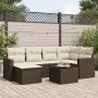 7-piece garden sofa set with brown PE rattan cushions by , Modular outdoor sofas - Ref: Foro24-3251610, Price: 466,14 €, Disc...
