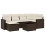 7-teilige Gartensofagarnitur mit braunen PE-Rattankissen von , Modulare Sofas für den Außenbereich - Ref: Foro24-3251610, Pre...