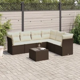 Juego de sofás de jardín 7 piezas con cojines ratán PE marrón by , Garden sets - Ref: Foro24-3249532, Price: 444,54 €, Discou...