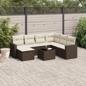 Set of 8 garden sofas and cushions synthetic rattan brown by , Modular outdoor sofas - Ref: Foro24-3251650, Price: 495,35 €, ...