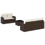 Set sofás de jardín 6 piezas y cojines ratán sintético marrón by , Garden sets - Ref: Foro24-3218693, Price: 416,74 €, Discou...