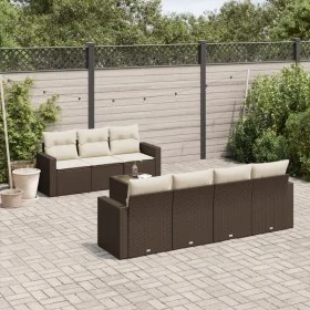 Set sofás de jardín 8 piezas y cojines ratán sintético marrón by , Garden sets - Ref: Foro24-3218723, Price: 532,11 €, Discou...
