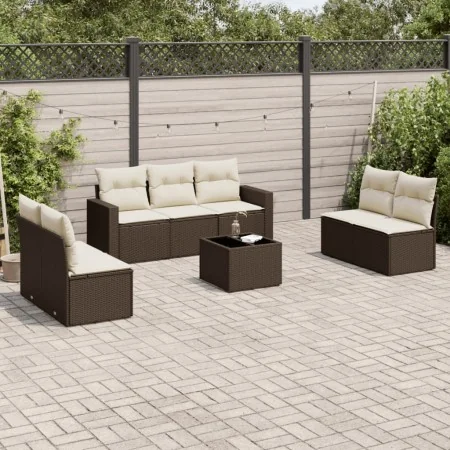 Set sofás de jardín 8 piezas y cojines ratán sintético marrón von , Gartensets - Ref: Foro24-3218833, Preis: 494,97 €, Rabatt: %
