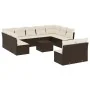 Set of garden sofas and cushions 12 pcs synthetic rattan brown by , Garden sets - Ref: Foro24-3218363, Price: 733,87 €, Disco...