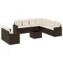 Set of 10 garden sofas and cushions synthetic rattan brown by , Garden sets - Ref: Foro24-3219153, Price: 671,15 €, Discount: %