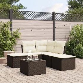 Set sofás de jardín 6 piezas y cojines ratán sintético marrón de , Conjuntos de jardín - Ref: Foro24-3249572, Precio: 340,17 ...