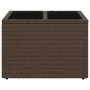 Mesa de jardín superficie cristal ratán PE marrón 55x55x37 cm de , Mesas de jardín - Ref: Foro24-366207, Precio: 59,91 €, Des...