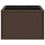 Mesa de jardín superficie cristal ratán PE marrón 55x55x37 cm de , Mesas de jardín - Ref: Foro24-366207, Precio: 59,91 €, Des...