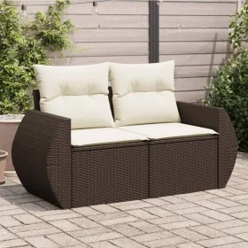 Sofá de jardín con cojines 2 plazas ratán sintético marrón by , Outdoor sofas - Ref: Foro24-366211, Price: 179,08 €, Discount: %