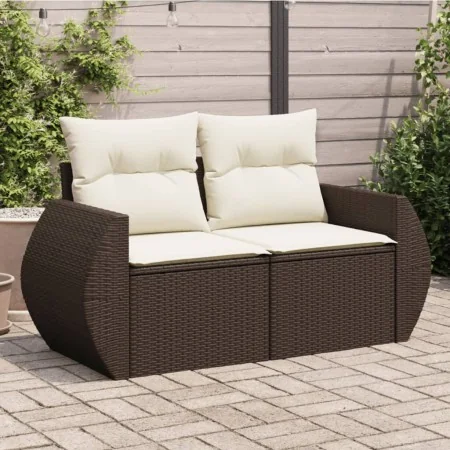 Sofá de jardín con cojines 2 plazas ratán sintético marrón by , Outdoor sofas - Ref: Foro24-366211, Price: 179,08 €, Discount: %