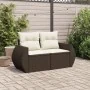 Sofá de jardín con cojines 2 plazas ratán sintético marrón by , Outdoor sofas - Ref: Foro24-366211, Price: 179,08 €, Discount: %