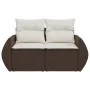 Sofá de jardín con cojines 2 plazas ratán sintético marrón by , Outdoor sofas - Ref: Foro24-366211, Price: 179,08 €, Discount: %