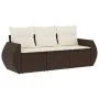 Set of 3-piece garden sofas and cushions synthetic rattan brown by , Garden sets - Ref: Foro24-3253400, Price: 235,93 €, Disc...