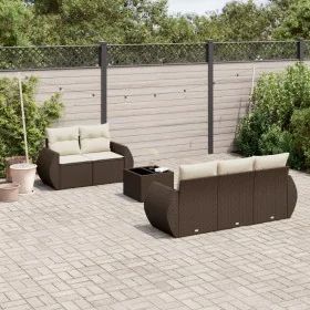Set aus 6-teiligen Gartensofas und Kissen, synthetisches Rattanbraun von , Gartensets - Ref: Foro24-3221102, Preis: 463,42 €,...