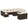 Set of garden sofas with cushions 13 pieces PE rattan brown by , Garden sets - Ref: Foro24-3250282, Price: 876,21 €, Discount: %
