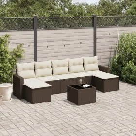 Set of 8 garden sofas and cushions synthetic rattan brown by , Modular outdoor sofas - Ref: Foro24-3251690, Price: 464,23 €, ...