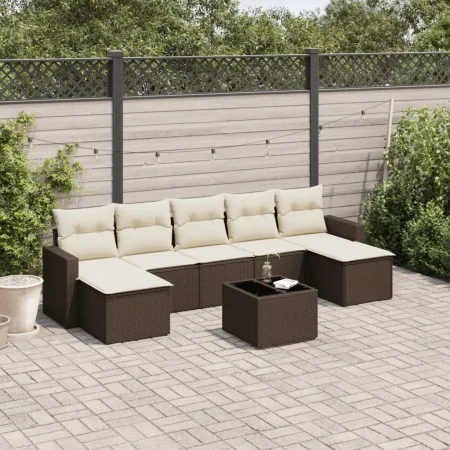 Set of 8 garden sofas and cushions synthetic rattan brown by , Modular outdoor sofas - Ref: Foro24-3251690, Price: 464,23 €, ...