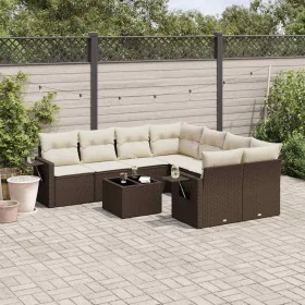 Set mit 9 Gartensofas und Kissen Kunstrattan braun von , Gartensets - Ref: Foro24-3252300, Preis: 615,72 €, Rabatt: %