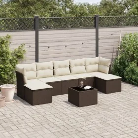 Set mit 8 Gartensofas und Kissen Kunstrattan braun von , Gartensets - Ref: Foro24-3249882, Preis: 452,12 €, Rabatt: %
