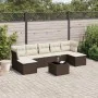 Set of 8 garden sofas and cushions synthetic rattan brown by , Garden sets - Ref: Foro24-3249882, Price: 452,12 €, Discount: %