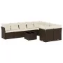 Set de sofás de jardín 10 pzas y cojines ratán sintético marrón von , Gartensets - Ref: Foro24-3250022, Preis: 642,69 €, Raba...