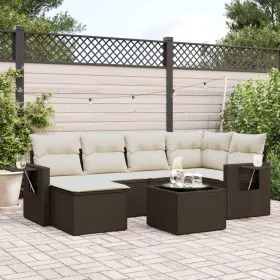 Juego de sofás de jardín 7 piezas con cojines ratán PE marrón by , Garden sets - Ref: Foro24-3252810, Price: 464,46 €, Discou...