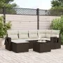 Juego de sofás de jardín 7 piezas con cojines ratán PE marrón by , Garden sets - Ref: Foro24-3252810, Price: 464,31 €, Discou...