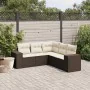 5-teiliges Garten-Esszimmerset und Kissen Kunstrattan braun von , Gartensets - Ref: Foro24-3254890, Preis: 379,56 €, Rabatt: %