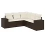 5-teiliges Garten-Esszimmerset und Kissen Kunstrattan braun von , Gartensets - Ref: Foro24-3254890, Preis: 379,56 €, Rabatt: %
