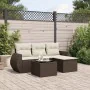 Set comedor de jardín 5 piezas y cojines ratán sintético marrón de , Conjuntos de jardín - Ref: Foro24-3253620, Precio: 332,5...
