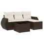 5-piece garden dining set and cushions synthetic rattan brown by , Garden sets - Ref: Foro24-3253620, Price: 338,63 €, Discou...