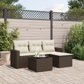Set comedor de jardín 5 piezas y cojines ratán sintético marrón by , Garden sets - Ref: Foro24-3218873, Price: 306,61 €, Disc...