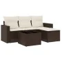 Set comedor de jardín 5 piezas y cojines ratán sintético marrón de , Conjuntos de jardín - Ref: Foro24-3218873, Precio: 306,8...