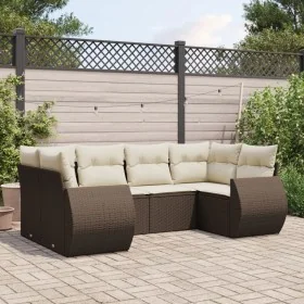 Set sofás de jardín 6 piezas y cojines ratán sintético marrón von , Gartensets - Ref: Foro24-3254120, Preis: 457,94 €, Rabatt: %