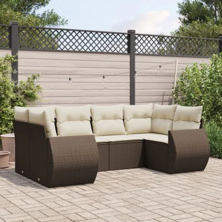 Set sofás de jardín 6 piezas y cojines ratán sintético marrón von , Gartensets - Ref: Foro24-3254120, Preis: 457,94 €, Rabatt: %