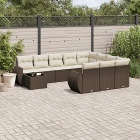 Set of garden sofas 11 pcs cushions synthetic rattan brown by , Garden sets - Ref: Foro24-3254270, Price: 736,56 €, Discount: %