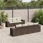 Set of 8 garden sofas and cushions synthetic rattan brown by , Garden sets - Ref: Foro24-3254670, Price: 555,44 €, Discount: %