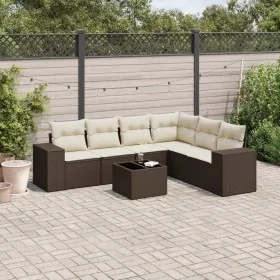 Juego de sofás de jardín 7 piezas con cojines ratán PE marrón by , Garden sets - Ref: Foro24-3254960, Price: 480,04 €, Discou...