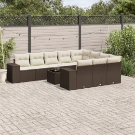 Set of garden sofas 11 pcs cushions synthetic rattan brown by , Garden sets - Ref: Foro24-3255440, Price: 685,51 €, Discount: %
