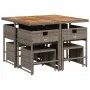 Set comedor jardín 9 pzas y cojines ratán sintético gris de , Conjuntos de jardín - Ref: Foro24-3211322, Precio: 421,88 €, De...