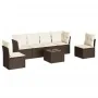 7-piece garden sofa set with brown PE rattan cushions by , Garden sets - Ref: Foro24-3217383, Price: 439,16 €, Discount: %