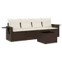 5-teiliges Garten-Esszimmerset und Kissen Kunstrattan braun von , Gartensets - Ref: Foro24-3252230, Preis: 331,60 €, Rabatt: %