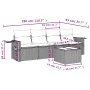 5-teiliges Garten-Esszimmerset und Kissen Kunstrattan braun von , Gartensets - Ref: Foro24-3252230, Preis: 331,60 €, Rabatt: %