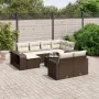 Set de sofás de jardín 11 pzas cojines ratán sintético marrón von , Modulare Sofas für den Außenbereich - Ref: Foro24-3261303...