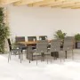 Set comedor jardín 9 pzas y cojines ratán sintético gris by , Garden sets - Ref: Foro24-3213505, Price: 679,40 €, Discount: %