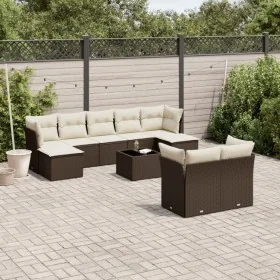 Set mit 10 Gartensofas und -kissen Kunstrattan braun von , Gartensets - Ref: Foro24-3218323, Preis: 636,28 €, Rabatt: %