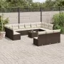 Set of 14 garden sofas with cushions synthetic rattan brown by , Garden sets - Ref: Foro24-3250242, Price: 829,88 €, Discount: %