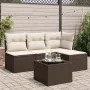 Set comedor de jardín 5 piezas y cojines ratán sintético marrón by , Garden sets - Ref: Foro24-3249352, Price: 297,26 €, Disc...