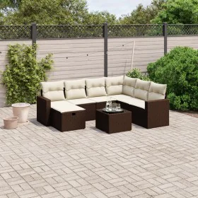 Set mit 8 Gartensofas und Kissen Kunstrattan braun von , Gartensets - Ref: Foro24-3263539, Preis: 507,75 €, Rabatt: %